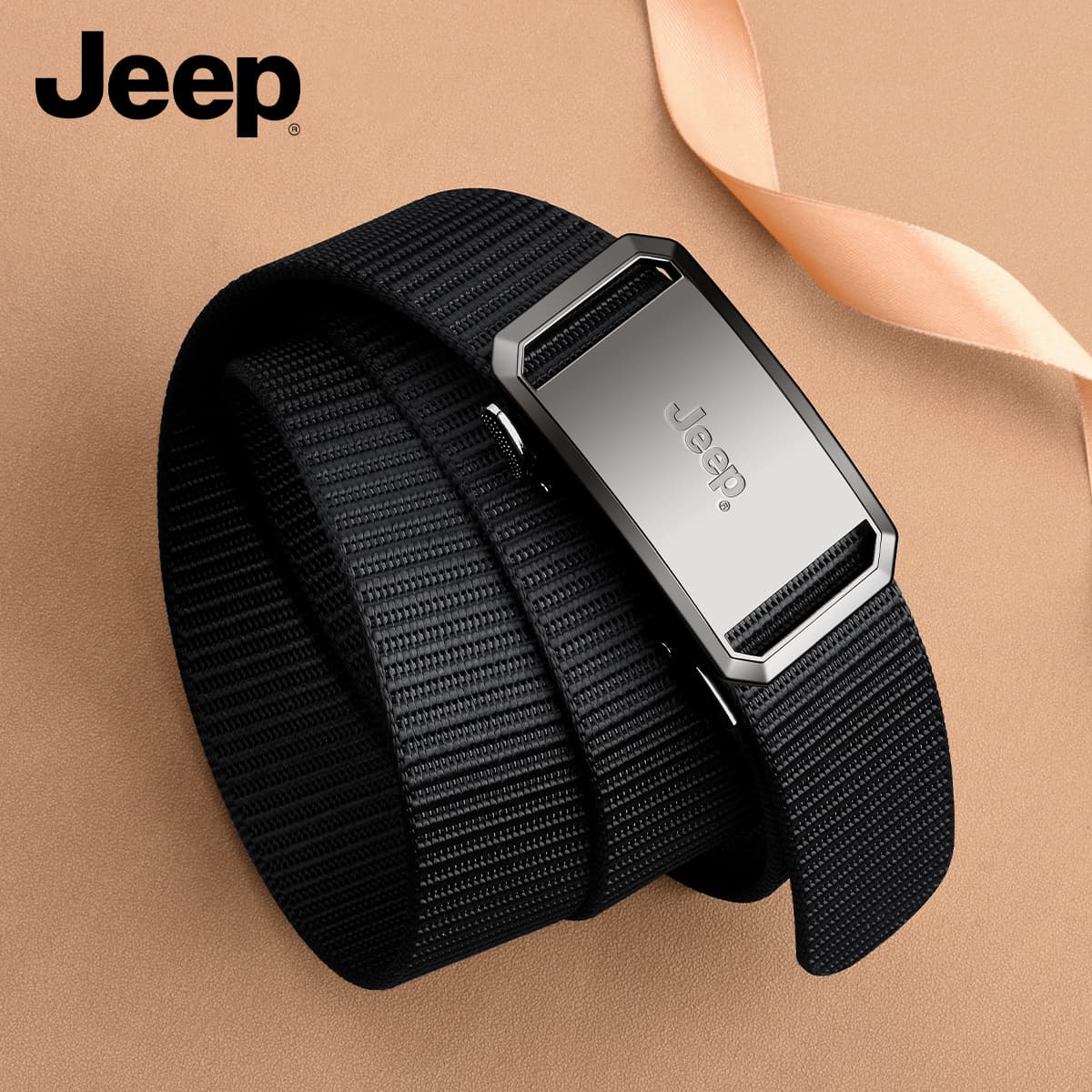Ремень Jeep Нейлоновая ткань вязаная шнуровка мужская 3,5 см - изображение 3