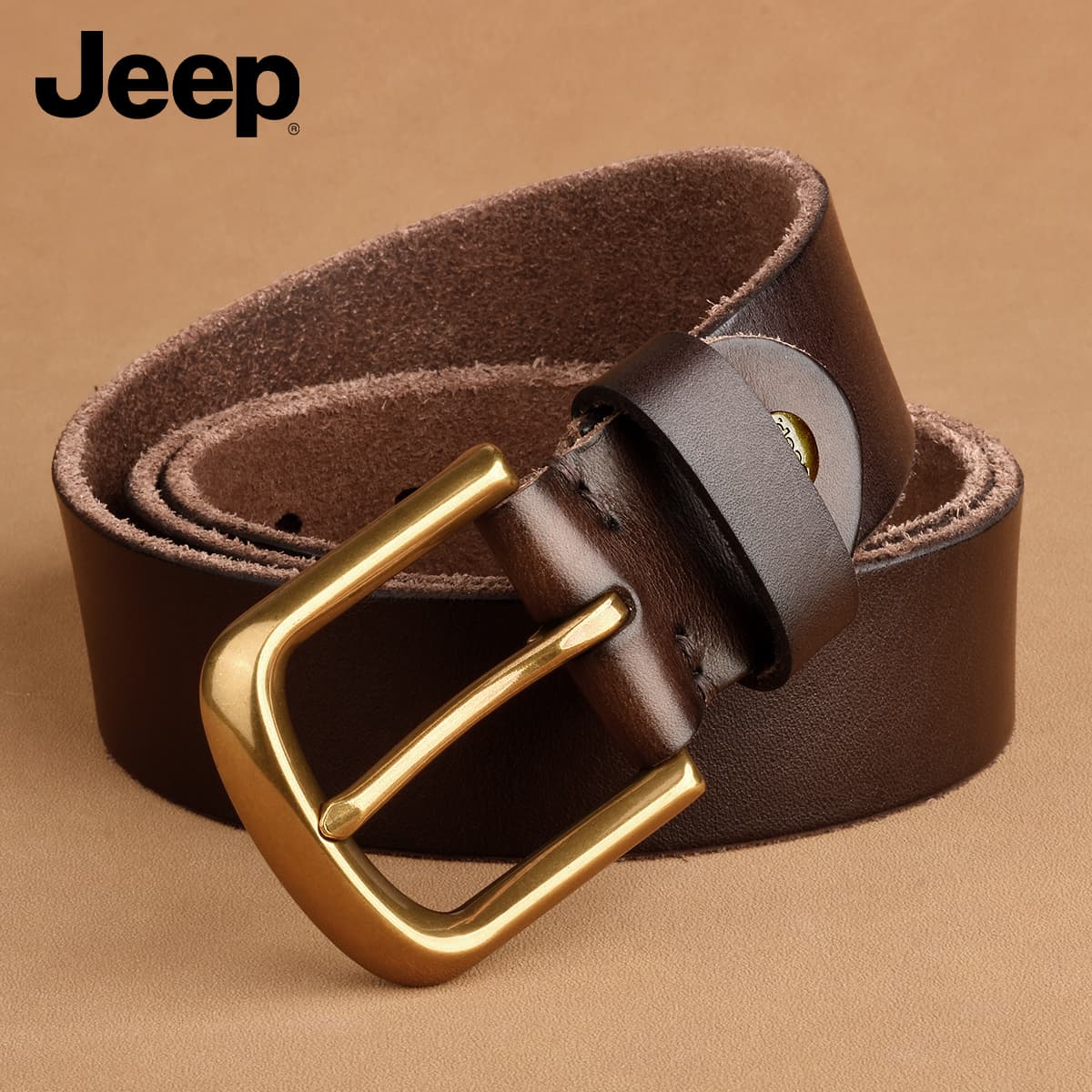 Ремень Jeep Ремни из натуральной коровьей кожи мужские 3,75 см - изображение 4