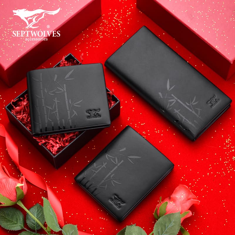 Кошелек SEPTWOLVES Короткий кошелек из коровьей кожи мужской многоцветный - изображение 4