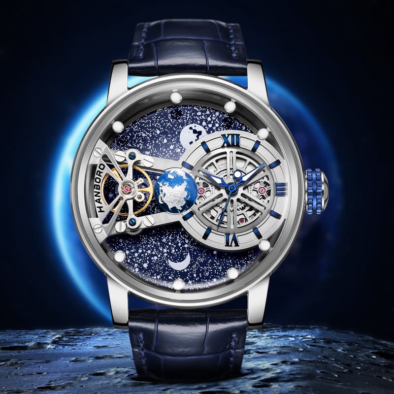 Часы HANBORO HBR1009 Blue Dial - изображение 4
