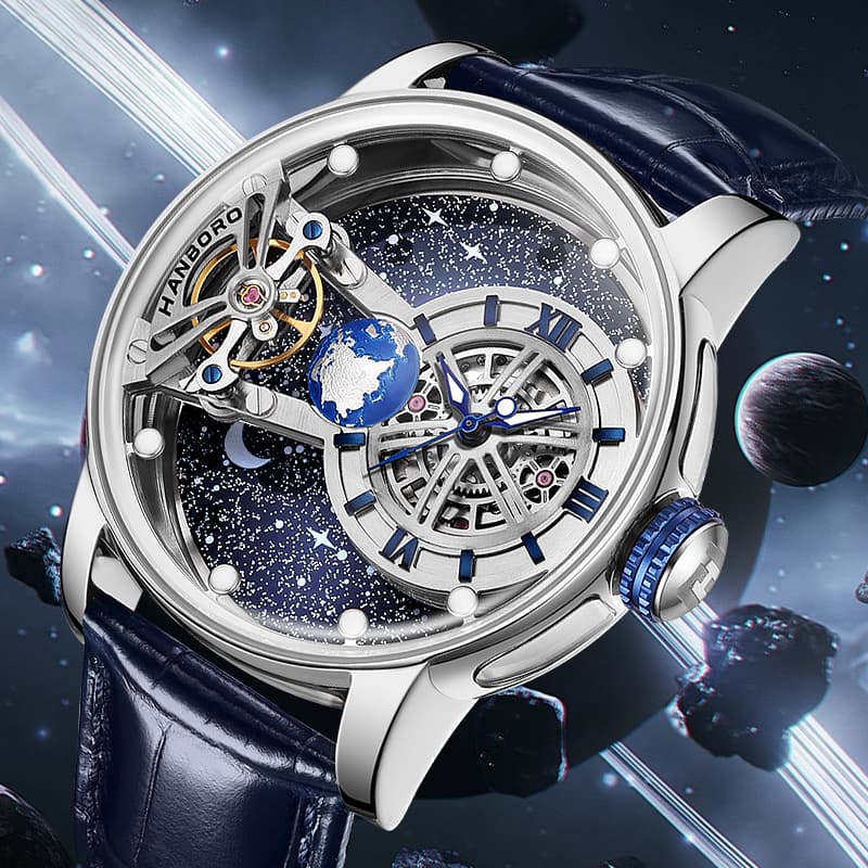 Часы HANBORO HBR1009 Blue Dial - изображение 2