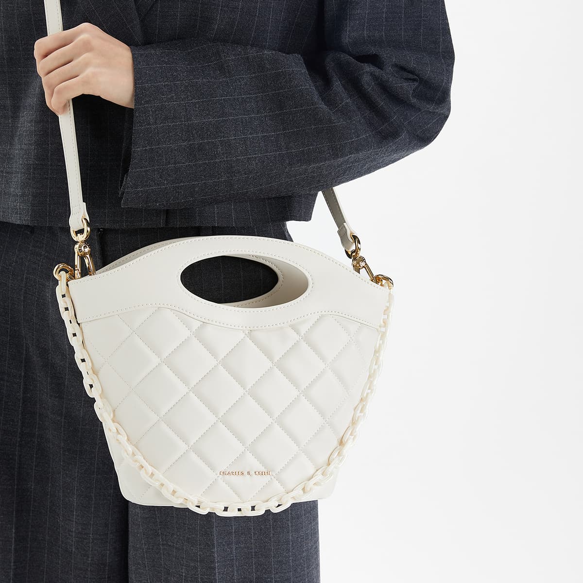 Сумка CHARLESKEITH PU BlackCream - изображение 6