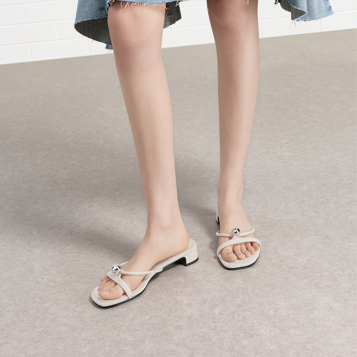 Сандалии CHARLES&KEITH Летние Сандалии С Круглыми Бусинами И Грубым Каблуком 3 См, Дышащие, С Композитной Подошвой, Женские - изображение 4
