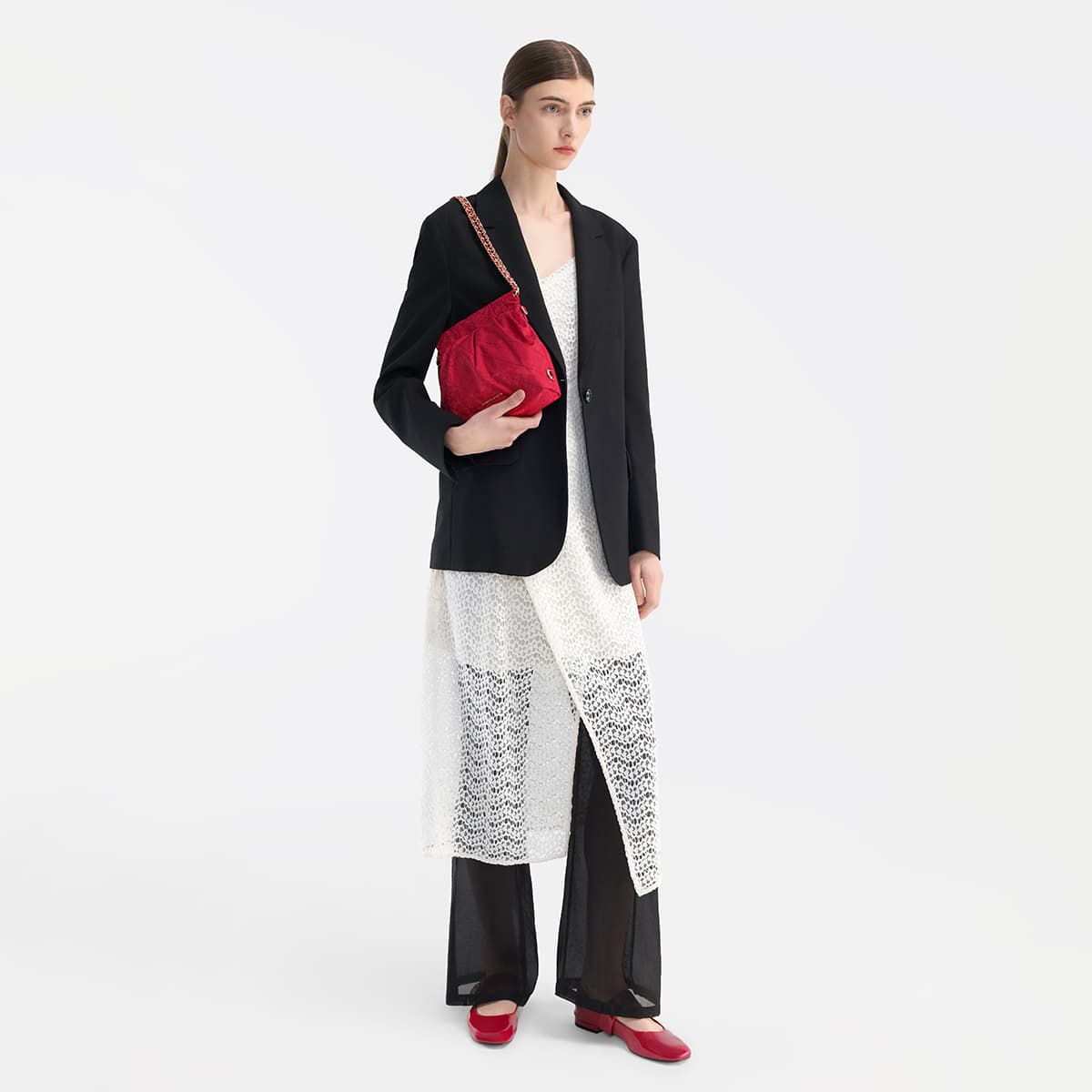 CHARLES&KEITH PU туфли Мэри Джейн с металлической круглой пряжкой, двусторонние, плоские, 1,5 см, женские - изображение 4