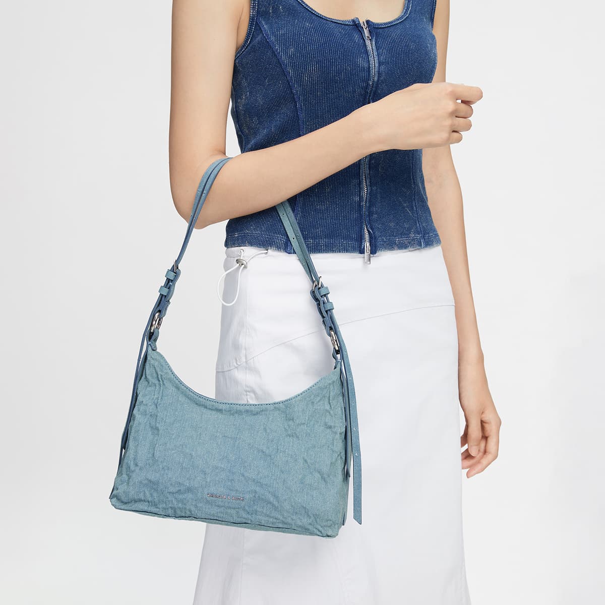 Мини-сумка Charles & Keith Denim Blue Shoulder Bag - изображение 4