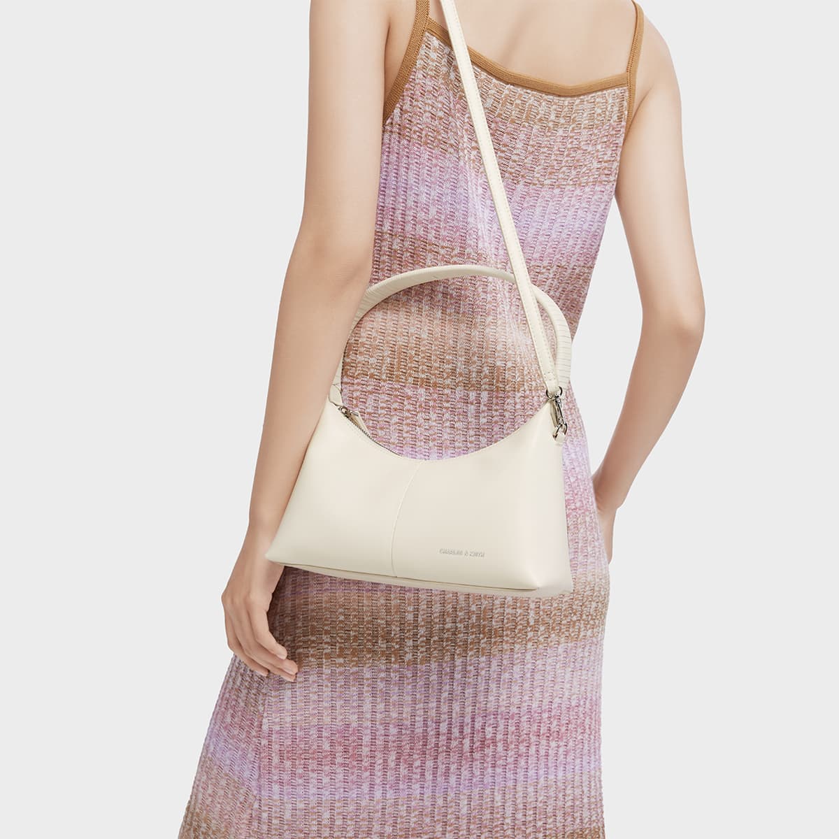 Мини-сумка CHARLES&KEITH Мягкая минималистичная PU сумка через плечо маленький размер женский многоцветный - изображение 4