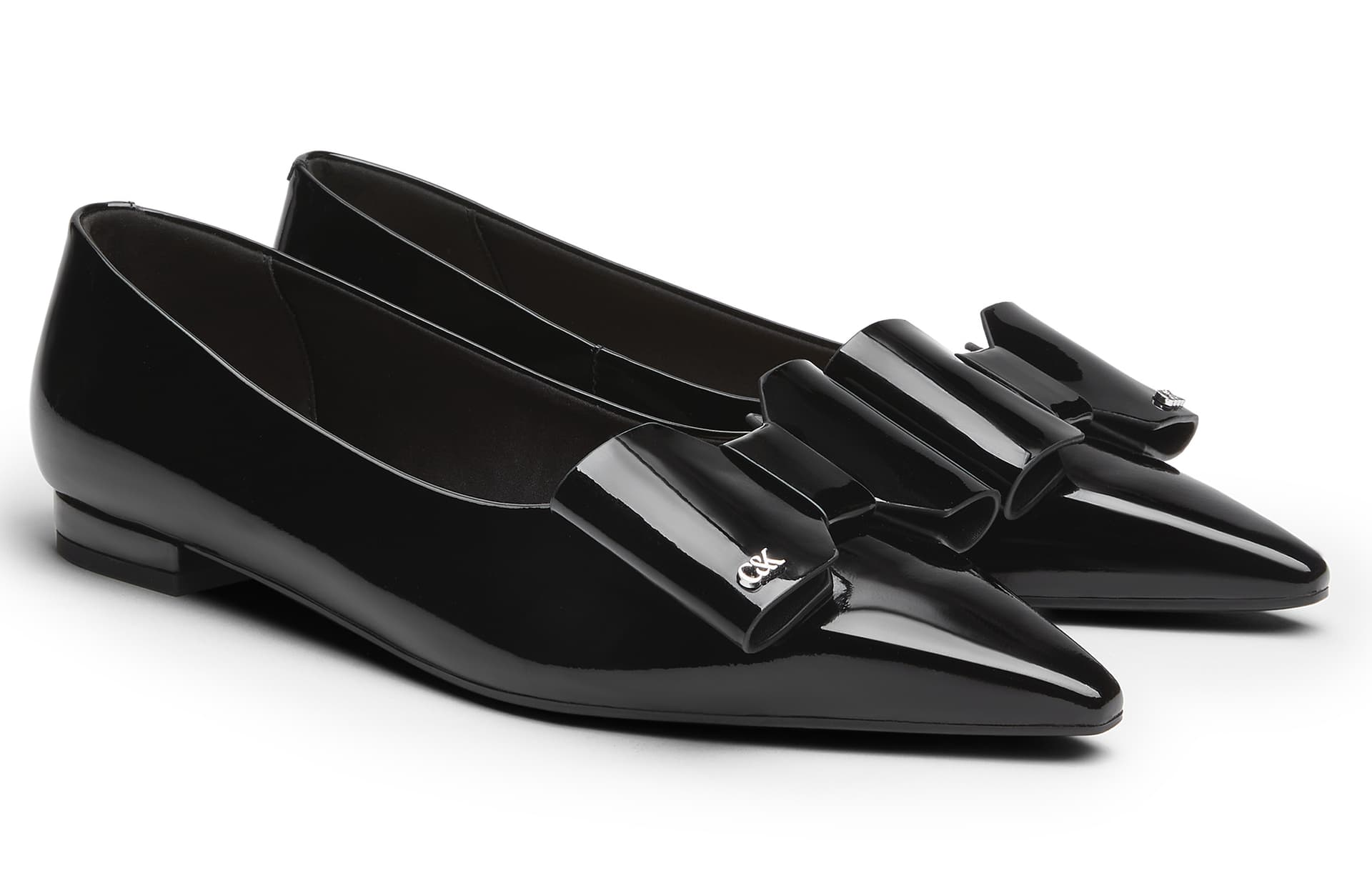 Тапочки CHARLES&KEITH Верхний слой коровьей кожи заостренный носок плоская подошва бант женские повседневные туфли 1,6 см - изображение 2