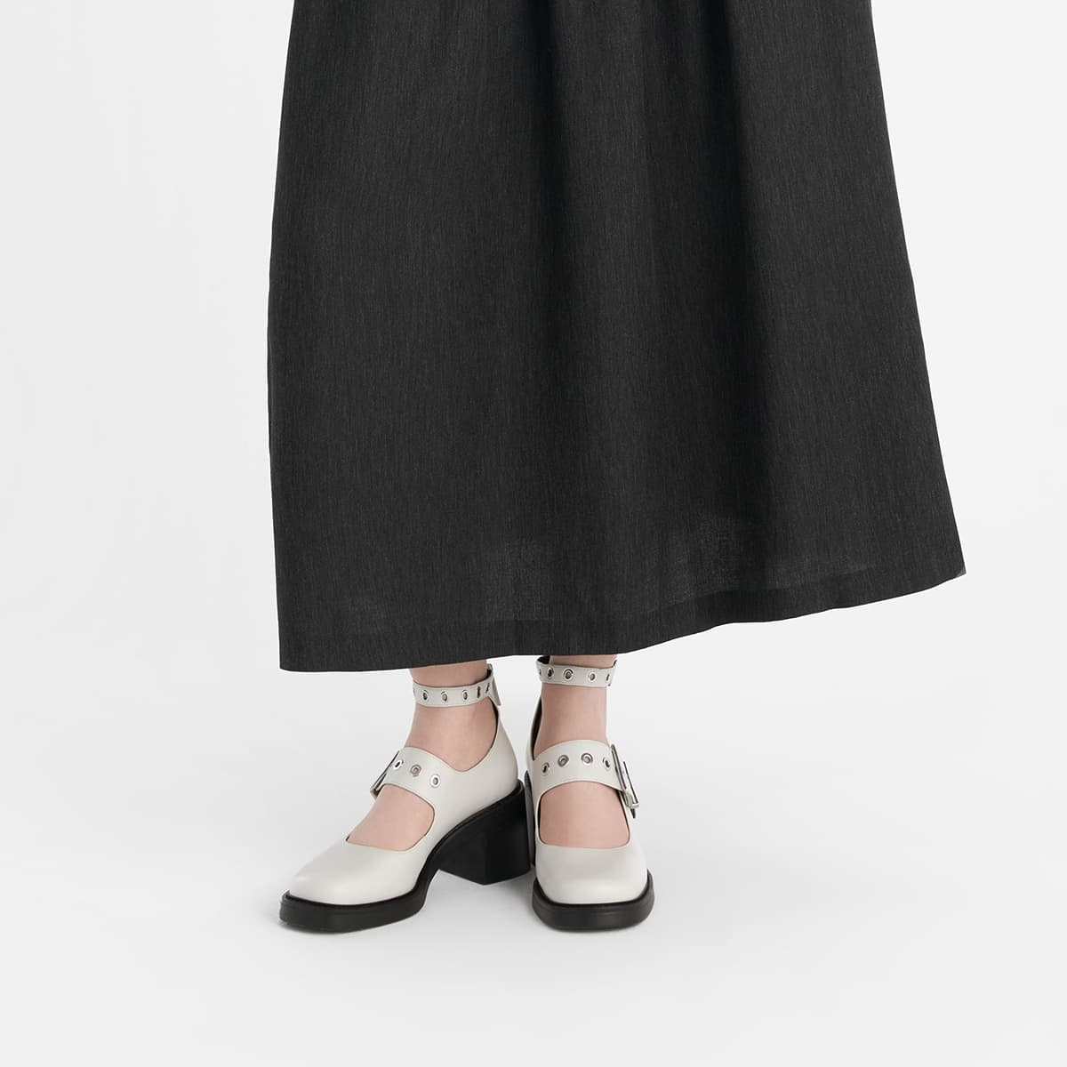 Тапочки CHARLESKEITH ck PU 6.8cm BlackWhite - изображение 5