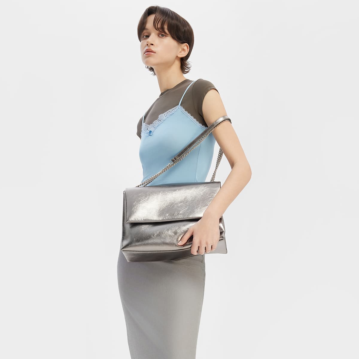Мини-сумка CHARLES KEITH ПУ (полиуретан) Подмышечная Сумка на Плечо Большая Женская Многоцветная - изображение 5