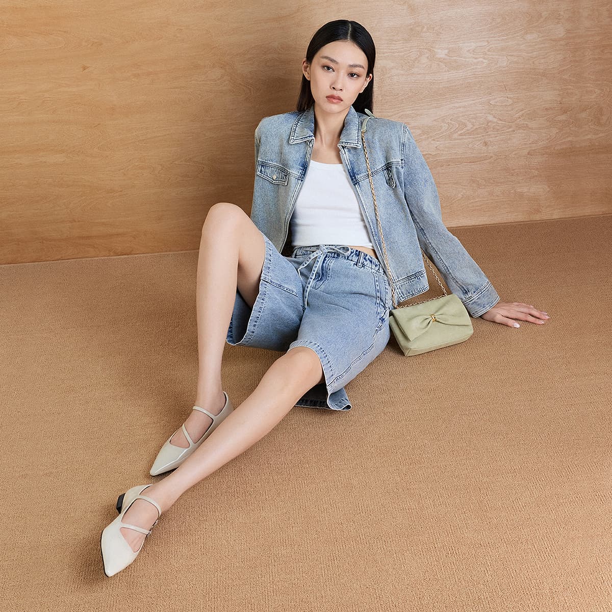 Сумка через плечо CHARLES KEITH Сумки кросс-боди Освежающий вариант Шалфейно-зеленый Женские - изображение 5