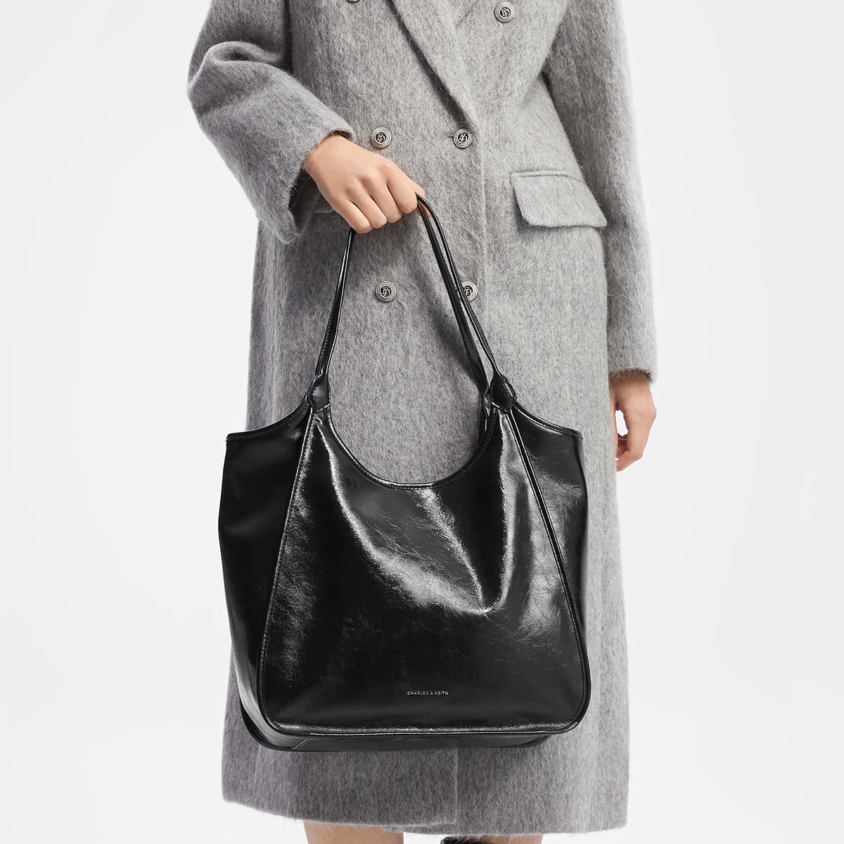 Мини-сумка CHARLES KEITH ПУ (полиуретан) Сумки через плечо Увеличенный корпус Женские Многоцветный - изображение 6