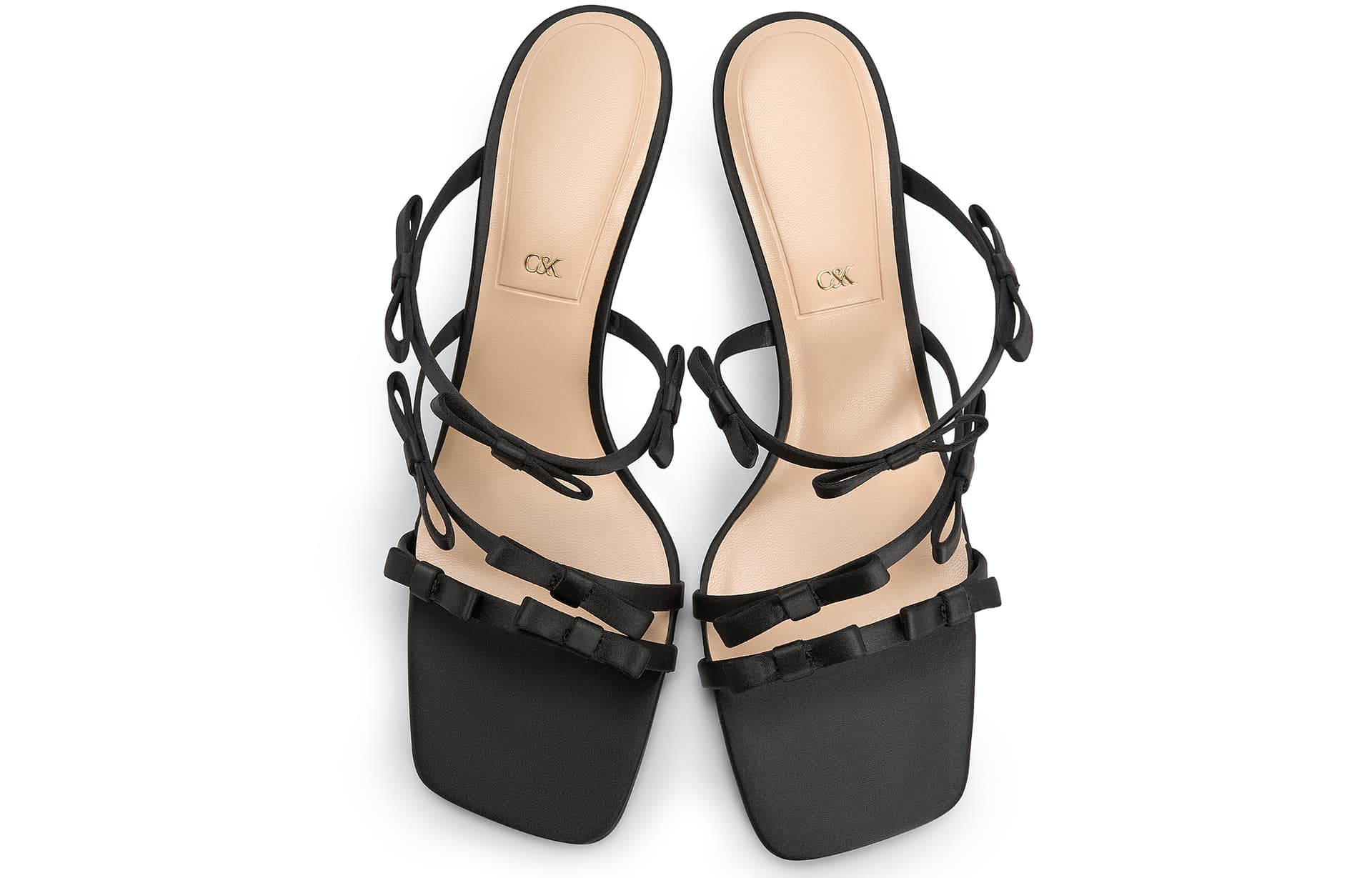 Шлёпанцы CHARLES&KEITH Ткань бант леопардовый принт высокий каблук можно носить снаружи сандалии 6 см женские - изображение 3