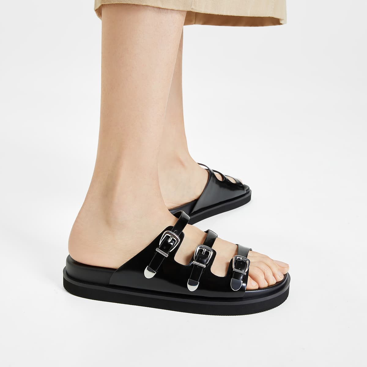 Сандалии CHARLESKEITH ck PU EVA 3cm Black BoxSilverChalk - изображение 4
