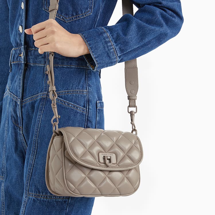 Сумка через плечо CHARLESKEITH PU ck BlackCreamTaupe - изображение 5