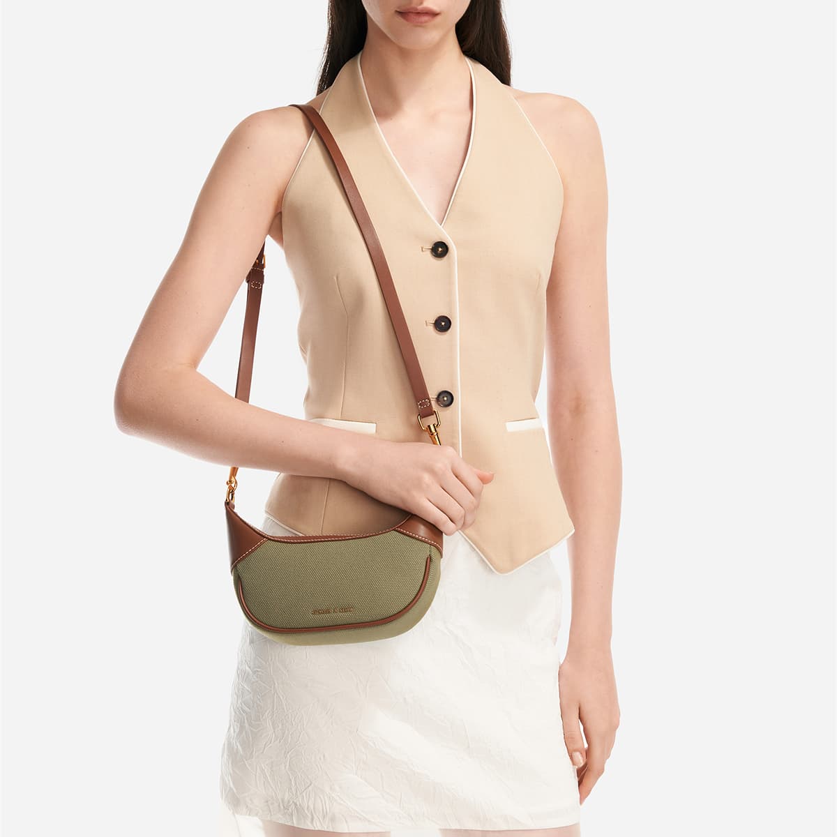 Сумка CHARLESKEITH PU MultiPumpkinCreamAvocado - изображение 5