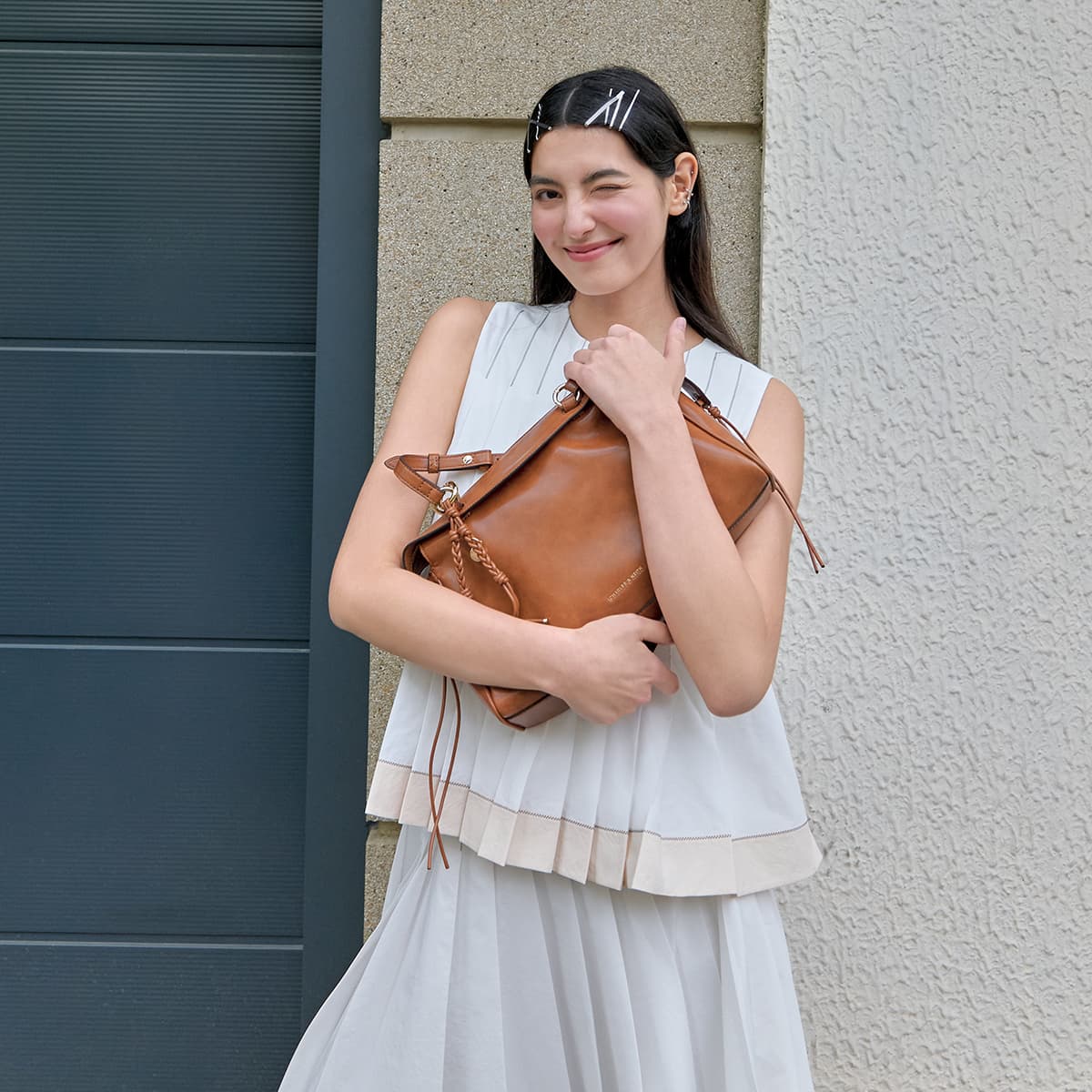 Мини-сумка CHARLES KEITH ПУ (полиуретан) Подмышечная Сумка на Плечо Средняя Женская Многоцветная - изображение 4