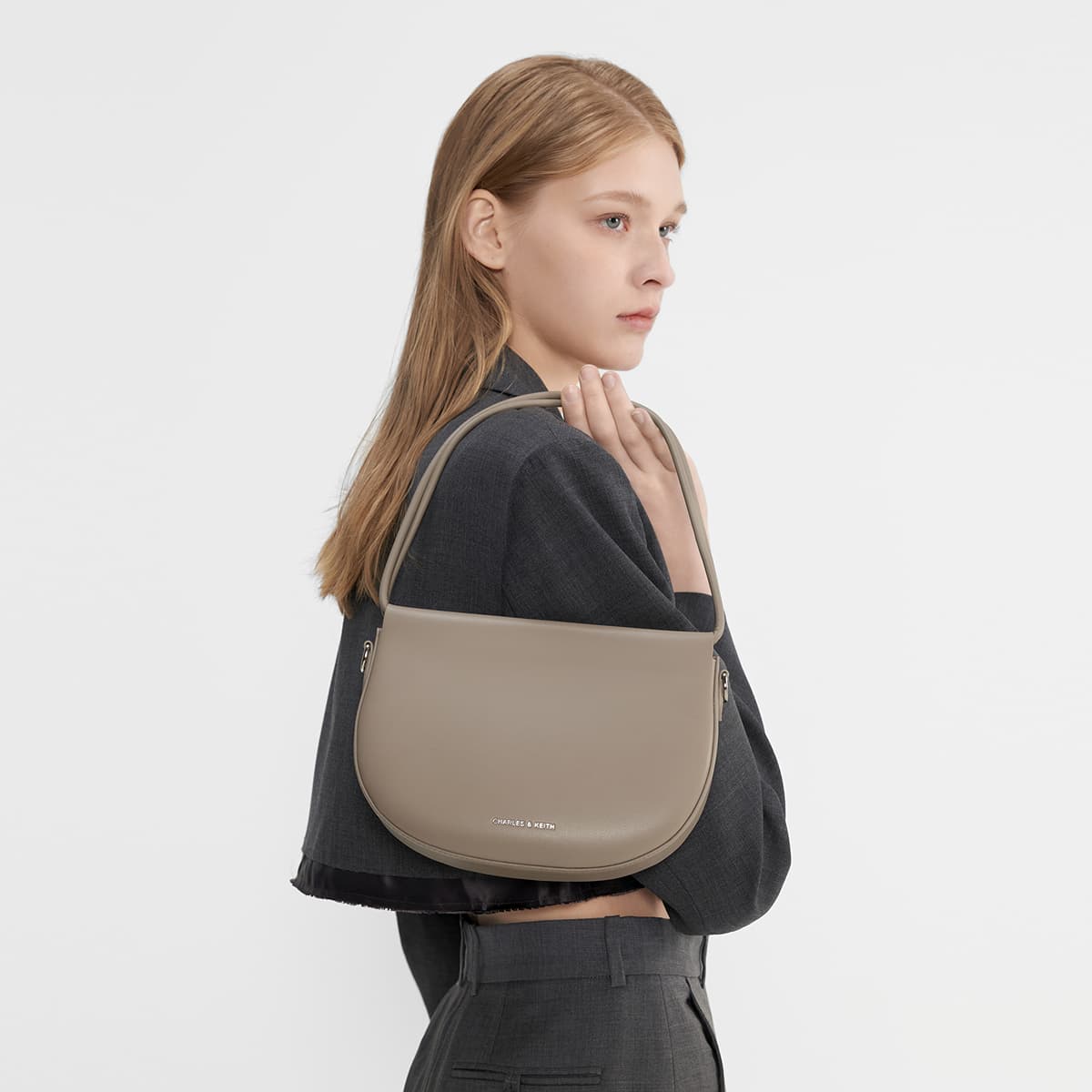 Мини-сумка CHARLESKEITH ck TaupeNoirTan - изображение 3