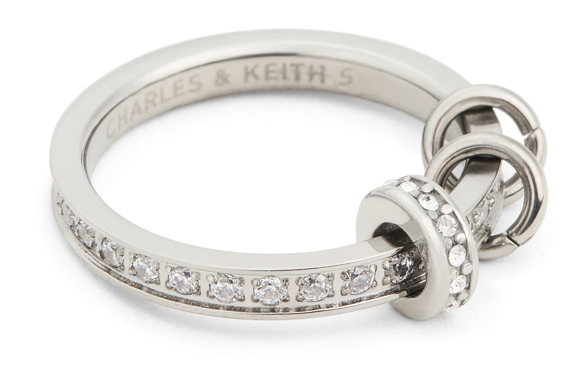 Кольцо CHARLES KEITH Кольца из нержавеющей стали Женские Серебро Розовое золото - изображение 5