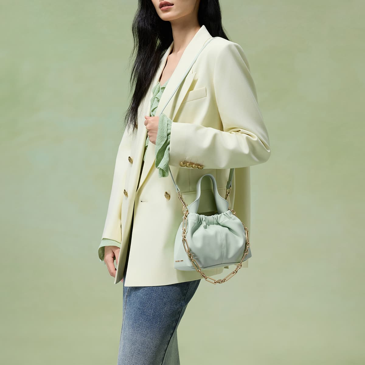 Сумка через плечо CHARLES&KEITH Дофаминовая модная мягкая цепочка универсальная PU облачная сумка через плечо маленький размер женский многоцветный - изображение 4