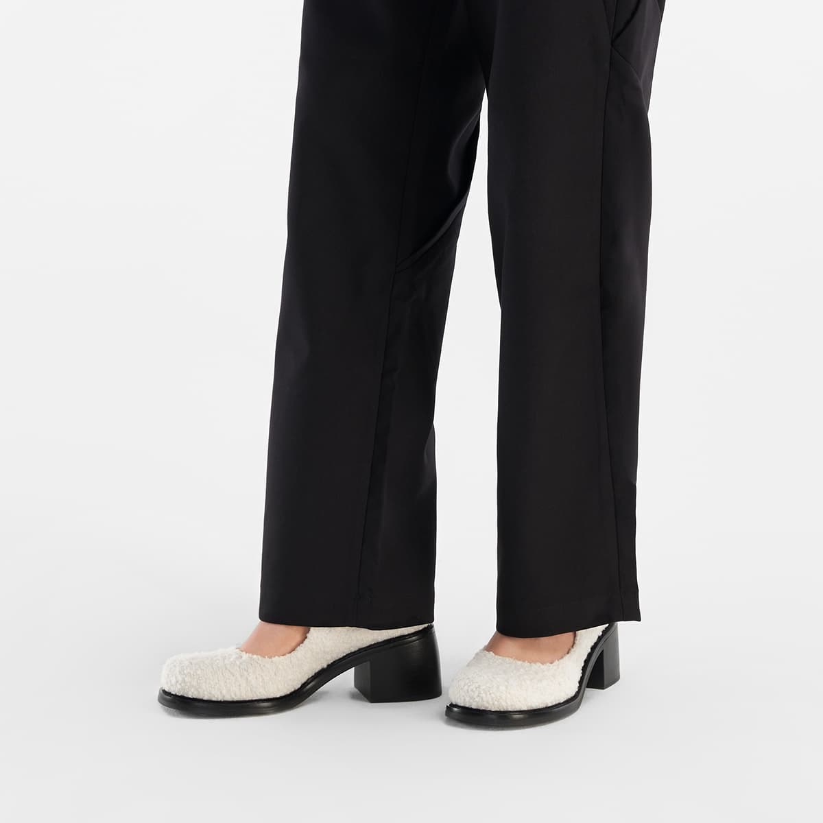 CHARLES&KEITH Готическое платье в стиле Лолита из PU ткани, туфли Мэри Джейн с круглым носком, низкий вырез, грубый каблук около 6см, женские Black Box черный/White белый/Мел белый - изображение 5