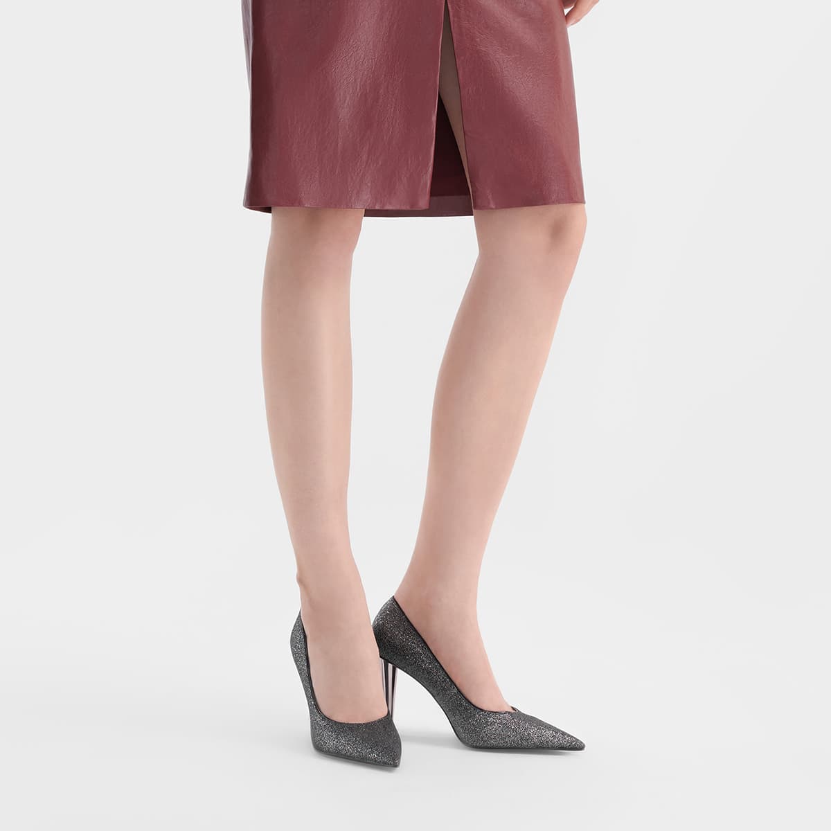 Туфли CHARLES&KEITH Вечерние лакированные туфли с острым носком на узком каблуке 9 см - изображение 6