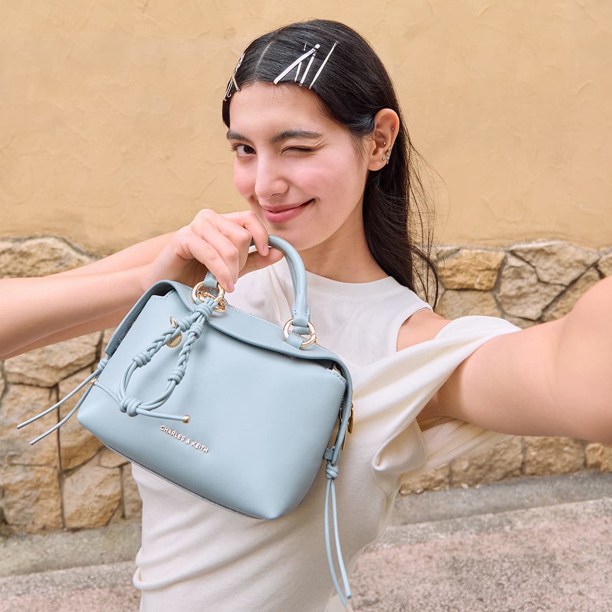 Сумка CHARLES KEITH ПУ (полиуретан) Сумка Маленькая Женская Многоцветная - изображение 4