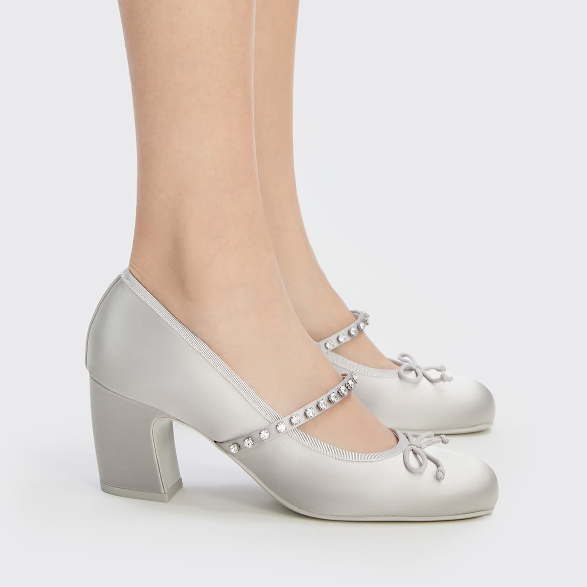 Туфли CHARLES KEITH Маленький CK Ткань Грубый каблук Высокие каблуки 6,6 см Женские - изображение 4