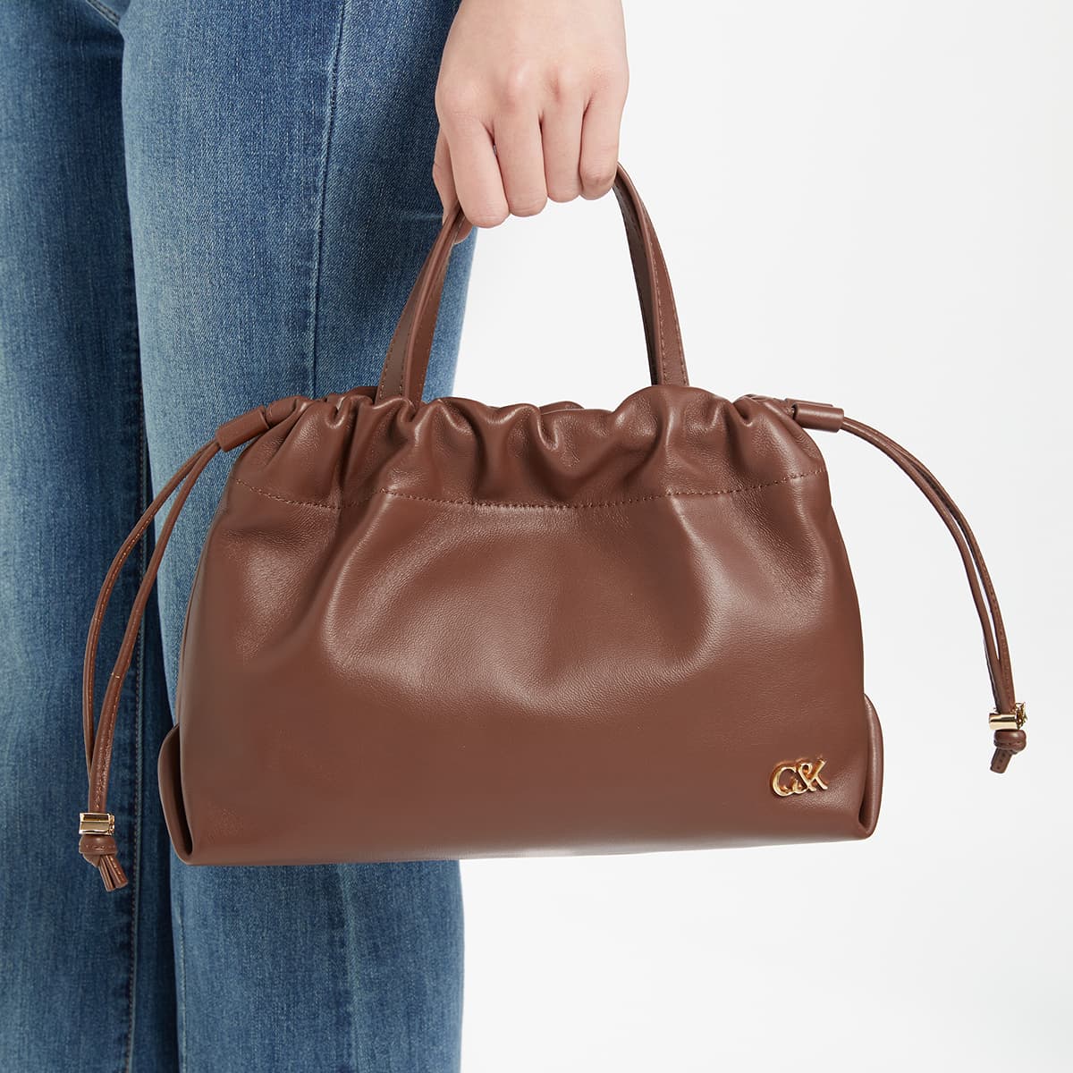 Мини-сумка CHARLESKEITH ChalkCognacBlack - изображение 5