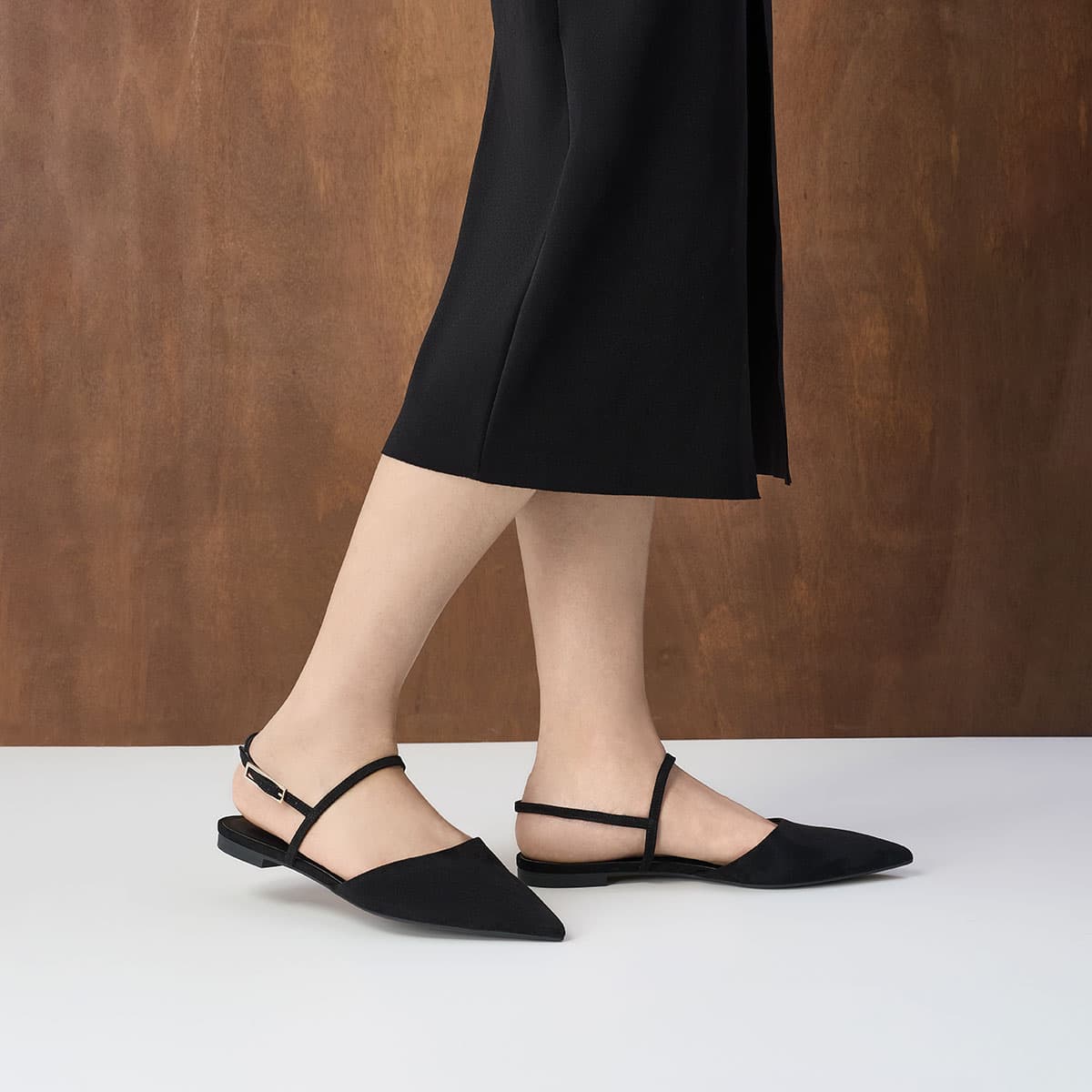 Тапочки CHARLES&KEITH PU ткань элегантные заостренные плоские туфли с пряжкой повседневные без подкладки 1,5 см женские - изображение 4