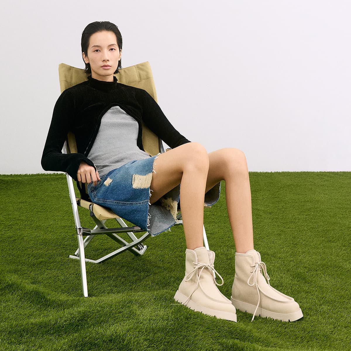 Ботинки зимние CHARLES KEITH Маленький Ck Ткань Термическая Коллекция Плюшевая с Флисовой Подкладкой Толстая Низ Короткая Манжета - изображение 4