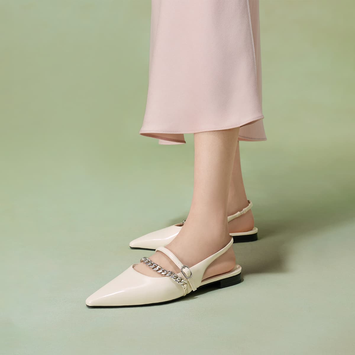 CHARLES&KEITH Весенние сандалии Мэри Джейн с цепочкой и плоской подошвой 2 см - изображение 4