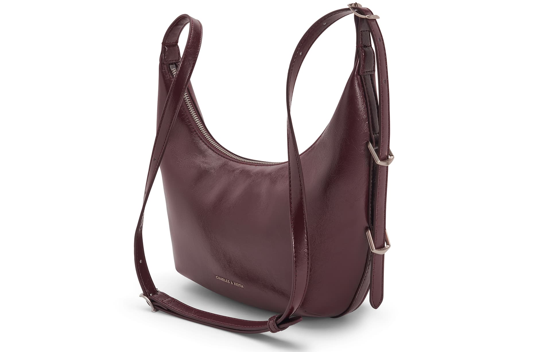 Мини-сумка CHARLES&KEITH Сумка-полумесяц винтажная мягкая на плечо через плечо PU средняя женская многоцветная - изображение 5