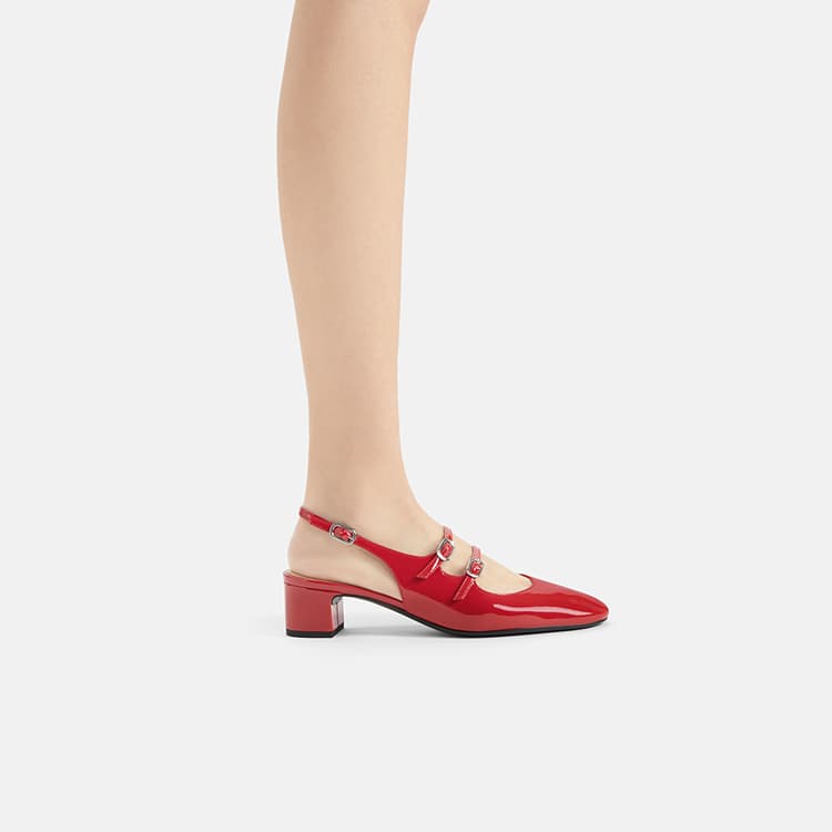 Шлёпанцы CHARLESKEITH ck PU 4cm Black BoxChalkRed - изображение 4