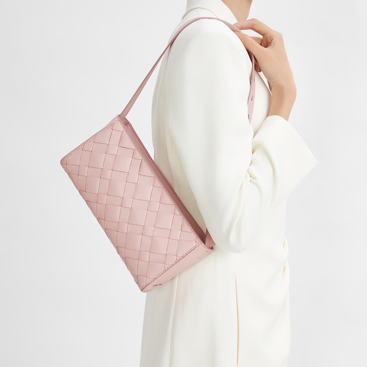 Мини-сумка CHARLES&KEITH Минималистичная PU сумка через плечо с плетением Средний размер Женский Многоцветный - изображение 4