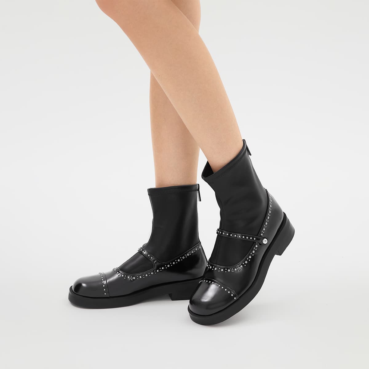 Сапоги CHARLES KEITH Маленький CK PU (полиуретан) синтетическая кожа ботильоны 3,8 см женские черные - изображение 5