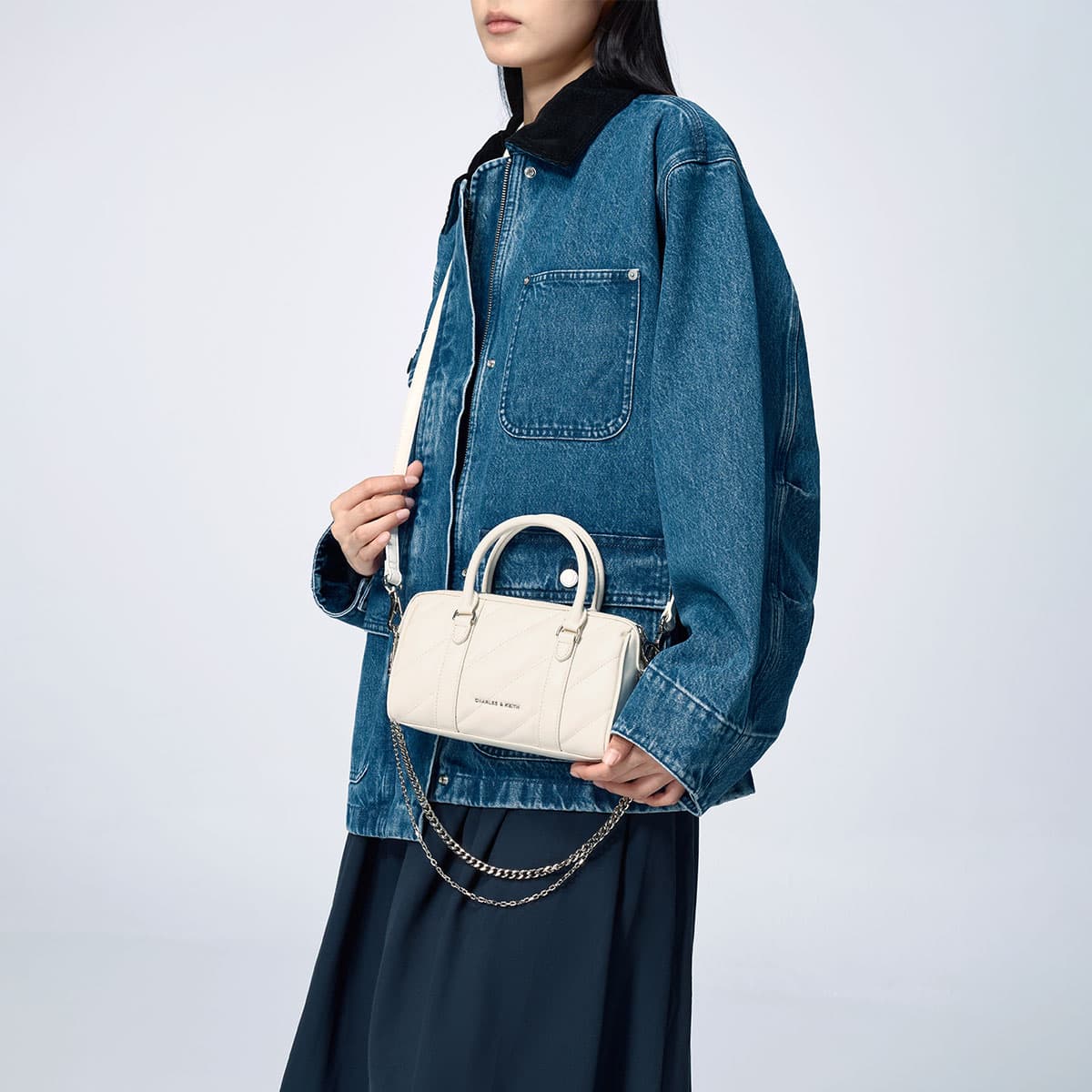 Сумка CHARLES KEITH ПУ (полиуретан) Бостонская сумка Сумки Маленький Женские Многоцветный - изображение 4