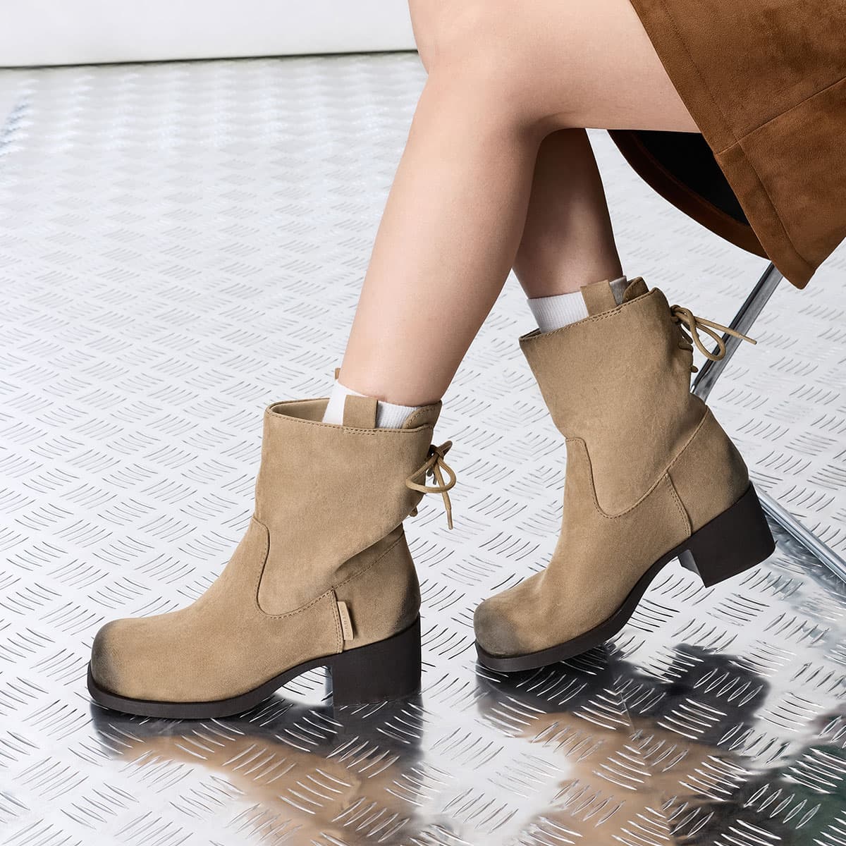 Сапоги CHARLES KEITH Маленькие ботильоны CK из ткани 5,5 см женские - изображение 4