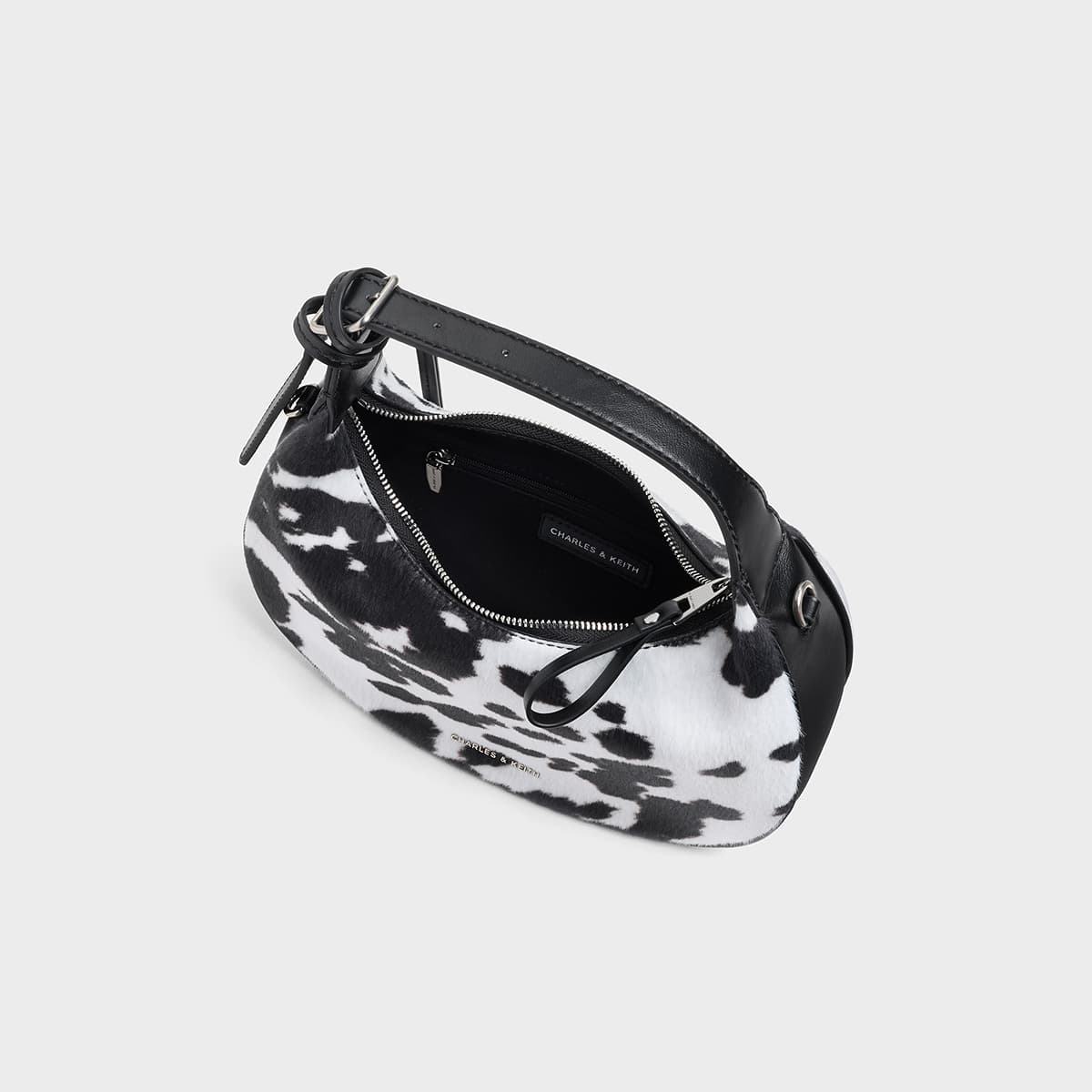 Мини-сумка CHARLES KEITH Сумка через плечо Белая и Черная (включен шарм) Женская - изображение 4