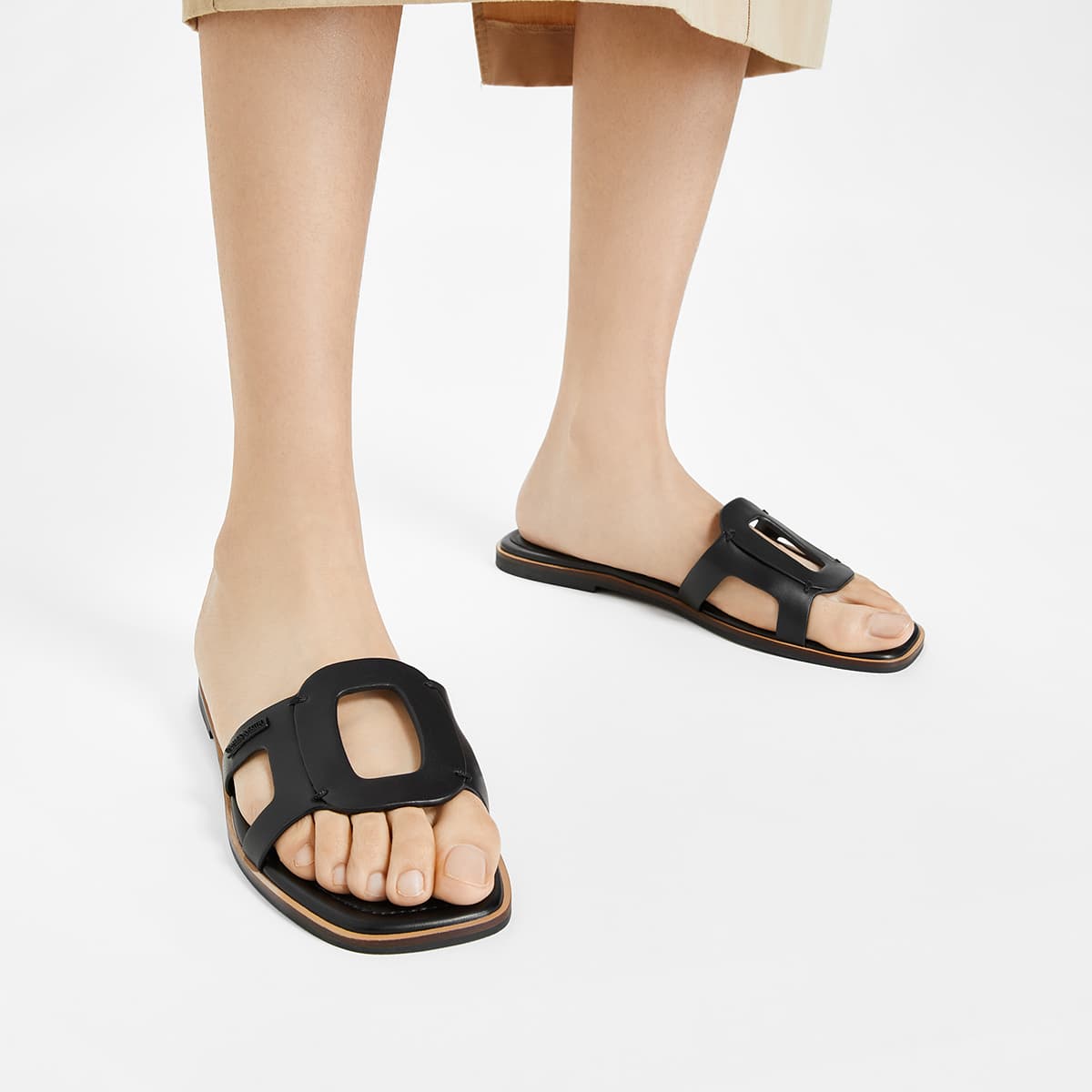 Сандалии CHARLESKEITH ck 1cm ChalkCARAMELBlack - изображение 4