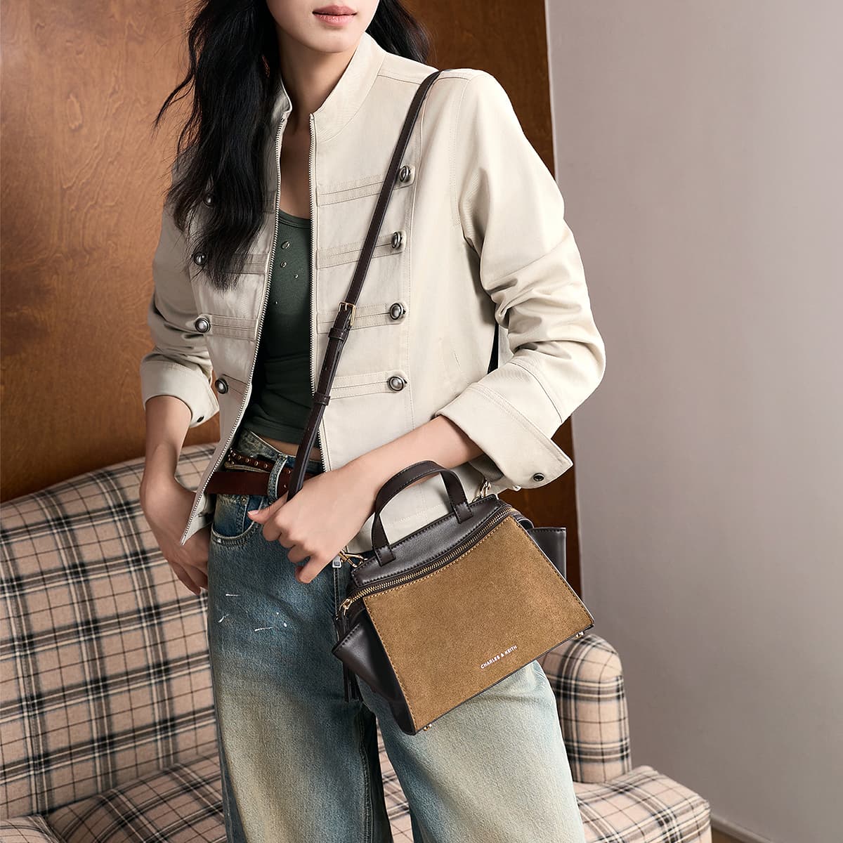 Сумка CHARLES KEITH Сумки Sand Dark Brown Women's - изображение 5