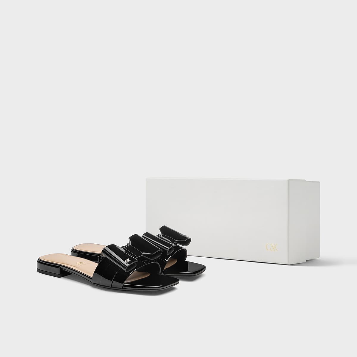 Сандалии CHARLES&KEITH Летние Шлепанцы С Бантом На Плоской Подошве 1,6 См, Дышащие, Композитная Подошва, Женские - изображение 4