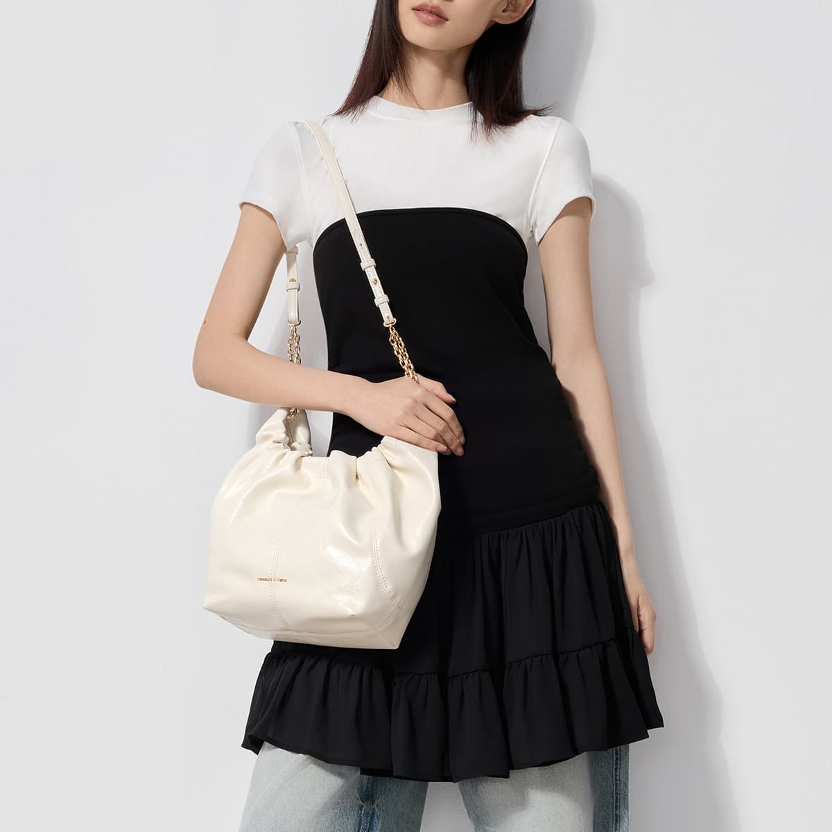 Мини-сумка CHARLES KEITH ПУ (полиуретан) Сумка на плечо Большой Женские Многоцветный - изображение 4