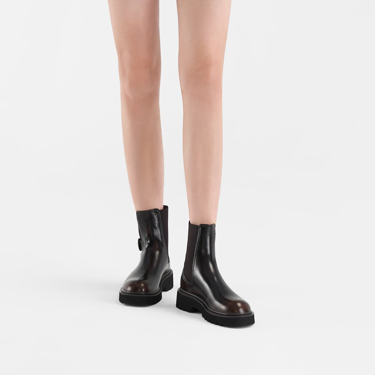 Сапоги CHARLES KEITH Маленькие ботильоны CK PU (полиуретан) 4,3 см женские черный темно-коричневый темно-кофейный мел-белый - изображение 13