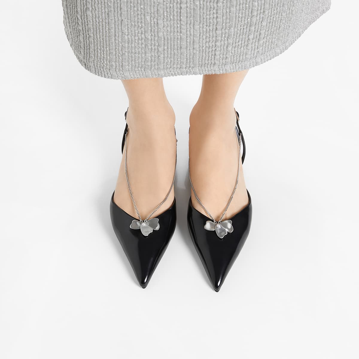 Шлёпанцы CHARLESKEITH ck PU 2.1cm ChalkBlack BoxSilver - изображение 4