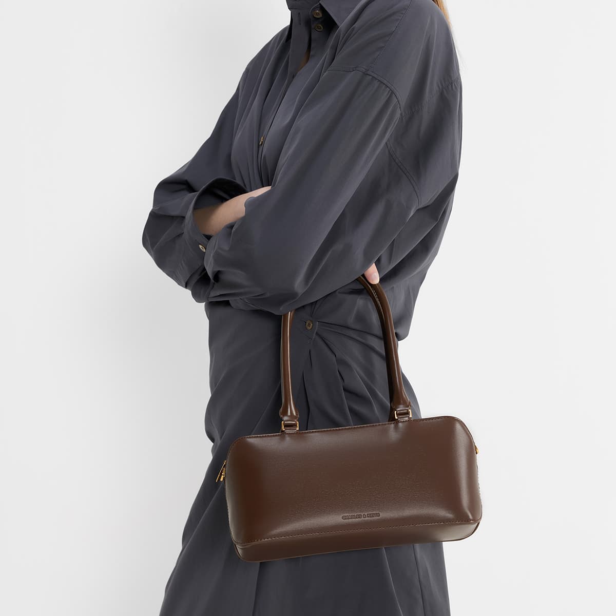 Сумка через плечо CHARLESKEITH PU Dark BrownOat - изображение 4