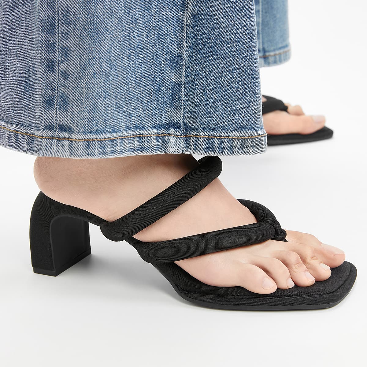 Сандалии CHARLESKEITH ck 7.2cm ChalkBLACK TEXTURED - изображение 5