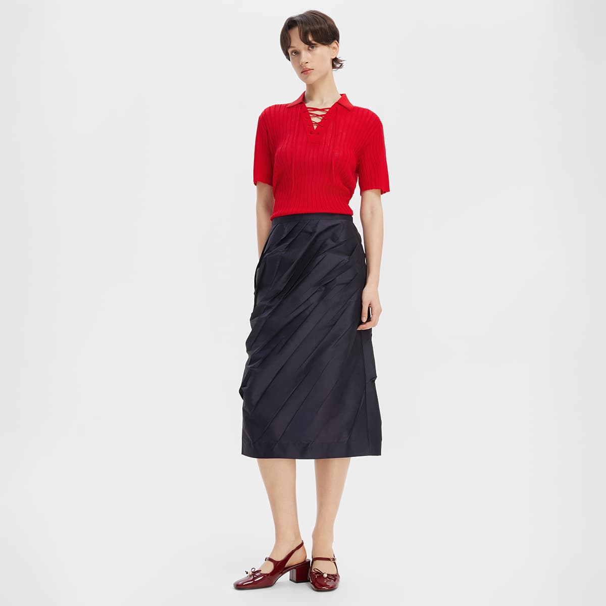 CHARLES&KEITH PU сандалии с бантом и искусственной жемчужиной на грубом каблуке 5,1 см - изображение 5