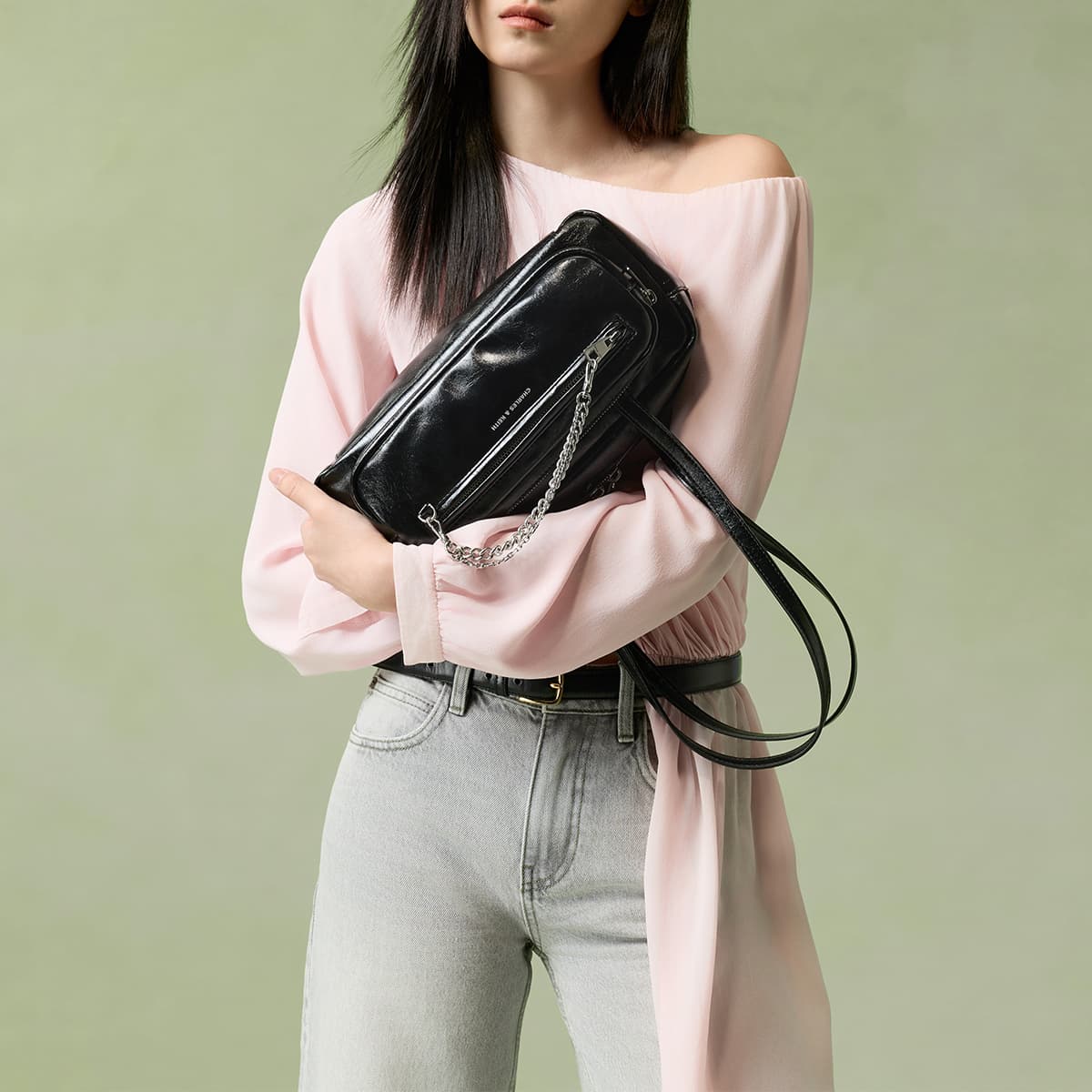 Мини-сумка CHARLES KEITH ПУ (полиуретан) Сумка на плечо Сумки через плечо Средний Женские Многоцветный - изображение 4