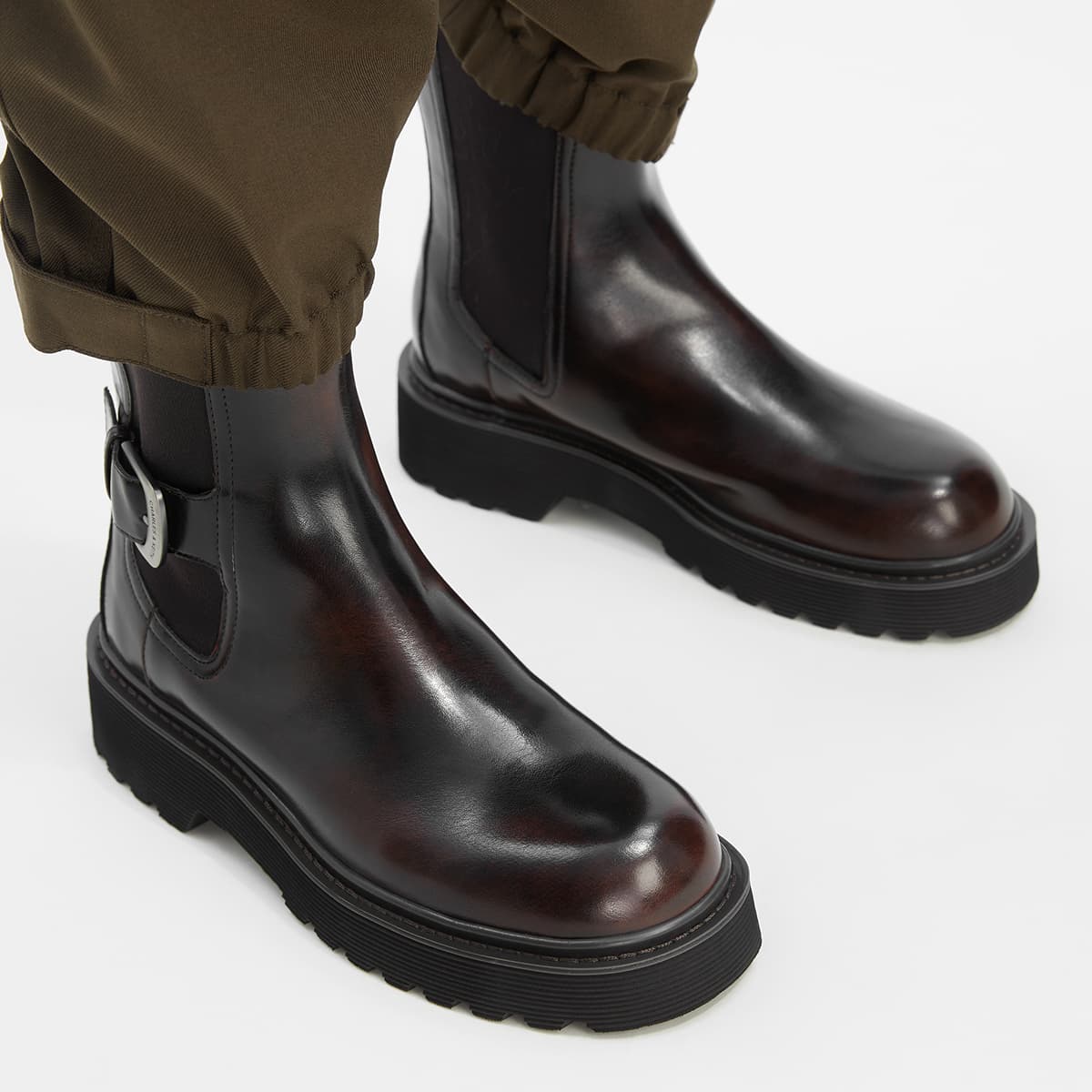 Сапоги CHARLES KEITH Маленькие ботильоны CK PU (полиуретан) 4,3 см женские черный темно-коричневый темно-кофейный мел-белый - изображение 12
