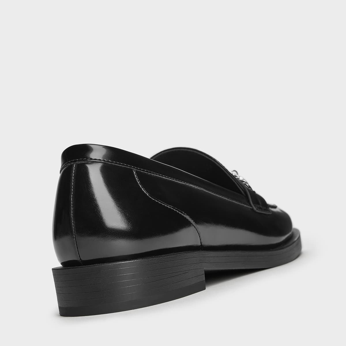 Лоферы CHARLES&KEITH PU Лоферы без подкладки с металлической отделкой Британский стиль Плоская подошва 2,5 см Женский Черный - изображение 5